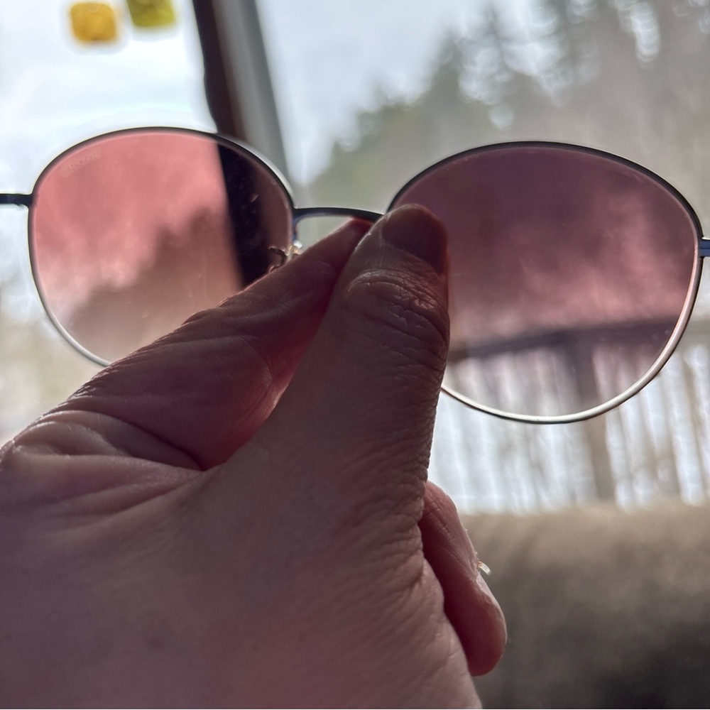 COACH Shiny Light  Gold 56mm ROUND Plum Brown Gradient Womens Sunglass HC 7125 - Picture 6 of 7